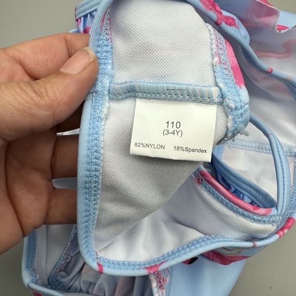 Girls One Shoulder Swimsuits Kids Two Piece Bathing Suits Ruffle Beach Swimwear - Picture 5 of 7